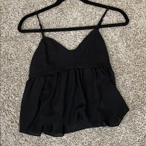 Urban flowy black tank top